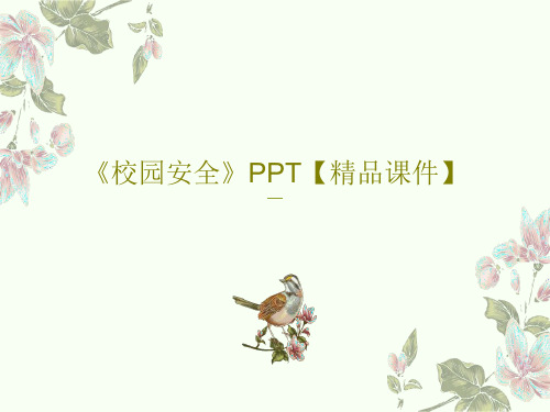 《校园安全》PPT【精品课件】共40页