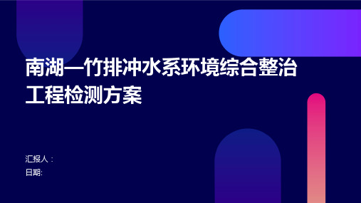 南湖—竹排冲水系环境综合整治工程检测方案