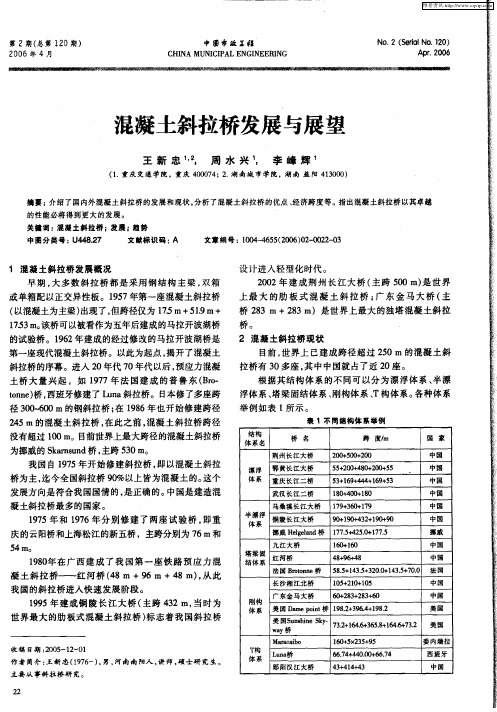 混凝土斜拉桥发展与展望