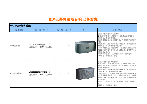 KTV包房网络版音响设备方案