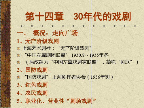 第15章  30年代的戏剧