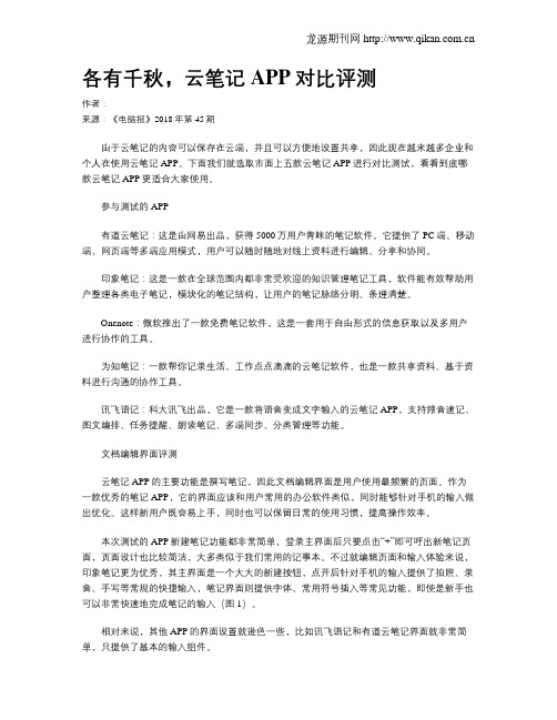 各有千秋,云笔记APP对比评测