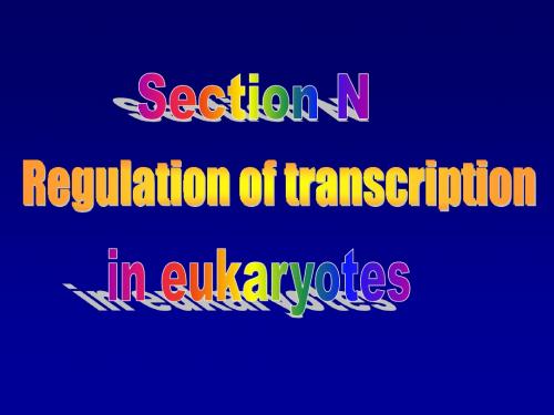 Section N Regulation of transcription in eukaryotes