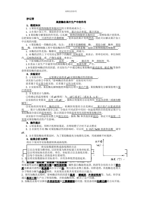 高中生物选修一知识点归纳总结