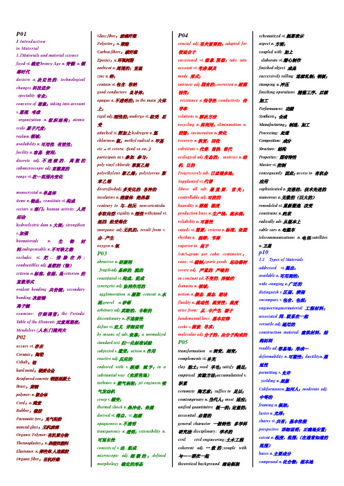 材料概论(双语)词汇表