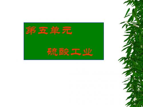 第五单元 硫酸工业