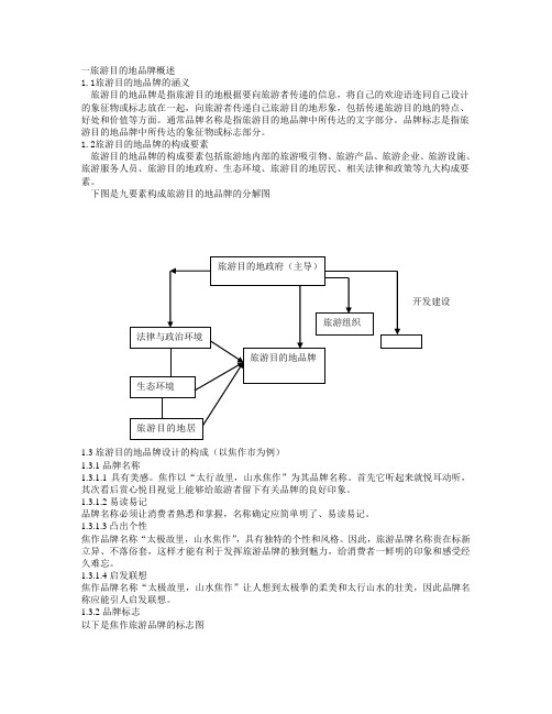 一旅游目的地品牌概述