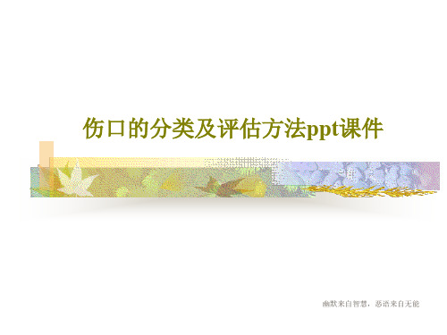 伤口的分类及评估方法ppt课件42页PPT