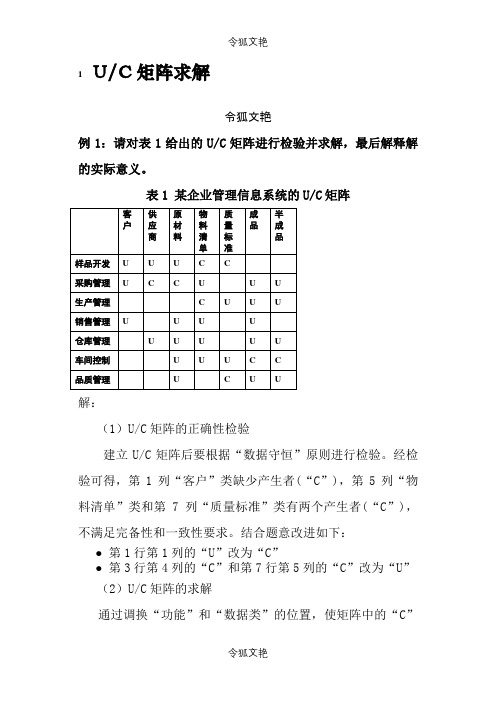 UC矩阵(练习)之令狐文艳创作