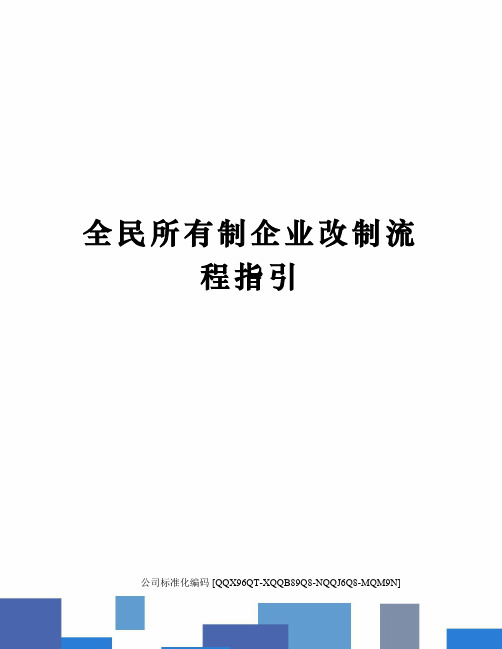 全民所有制企业改制流程指引修订稿