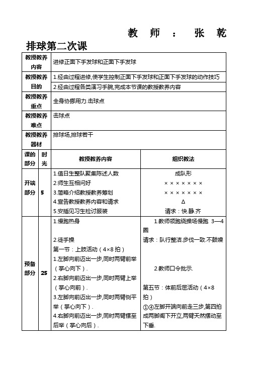 第四周__排球(侧面下手发球、正面上手发球)