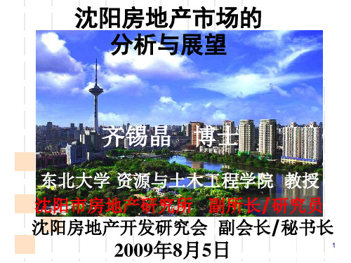 沈阳房地产市场的趋势走向(ppt 70页)