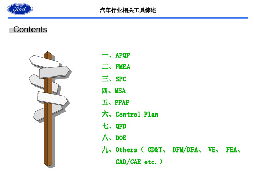 PPAP、QFD、DOE、VE、FEA、CAE、ect)