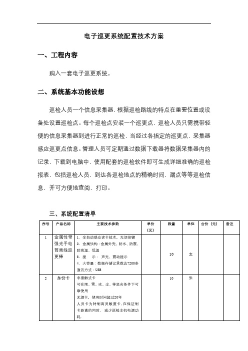 电子巡更系统配置技术方案【模板】