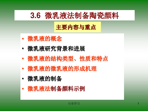第5讲 微乳液法制备陶瓷颜料(高等教学)
