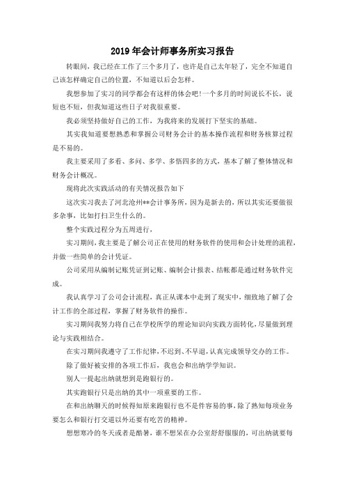 最新-2019年会计师事务所实习报告02019 精品