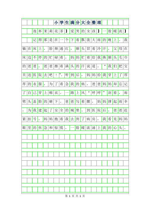 2019年小学生满分作文大全整理