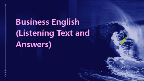 Business English (Listening Text and Answers)