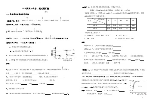 2013届高三化学二模试题汇编