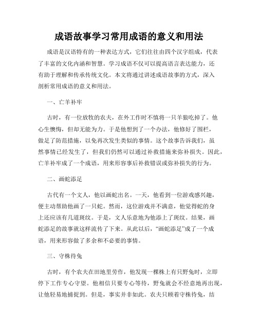 成语故事学习常用成语的意义和用法