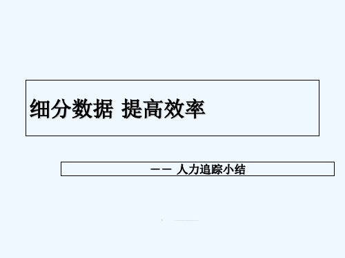 保险公司团队人力追踪分析报告23页