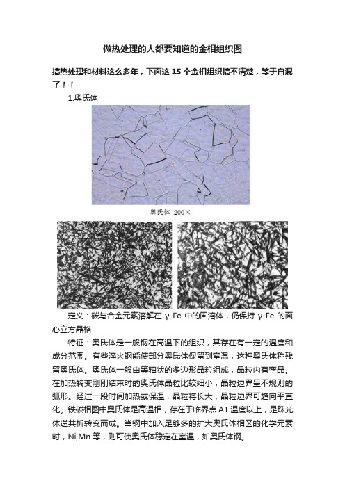 做热处理的人都要知道的金相组织图