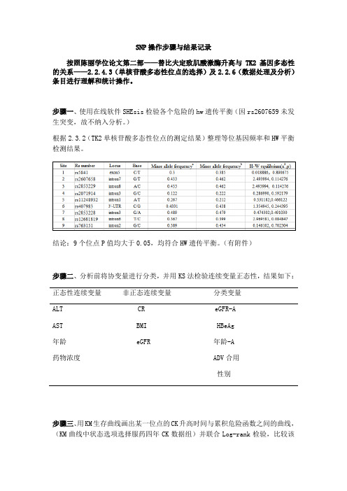 SNP数据统计详细方法