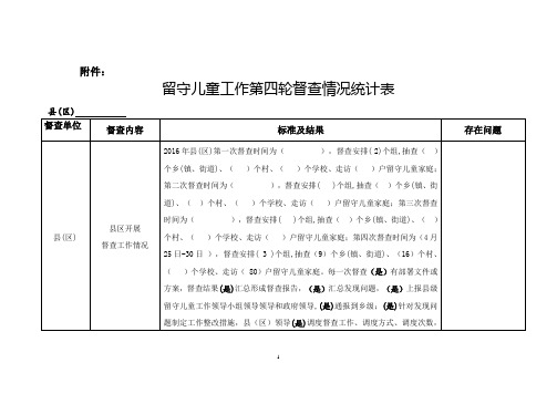 留守儿童工作第四轮督查情况统计表(竹园教管