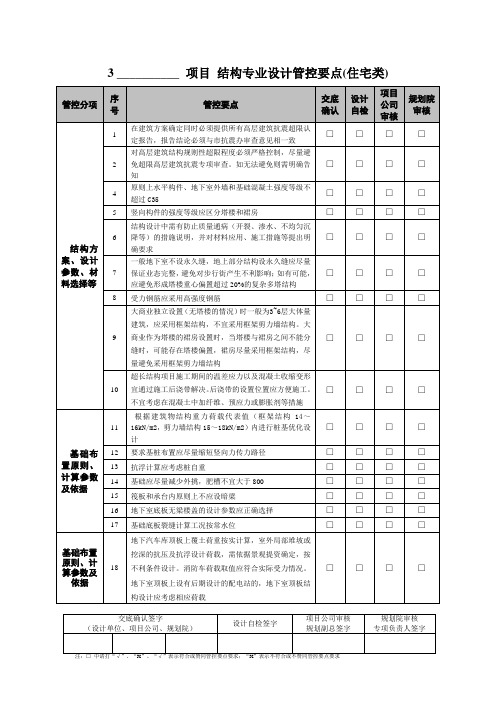 3_结构专业设计管控要点(住宅类)