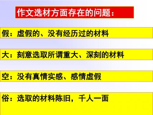 初中作文指导：记叙文怎样选材优秀课件