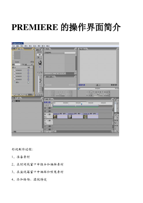 PREMIERE的操作界面简介