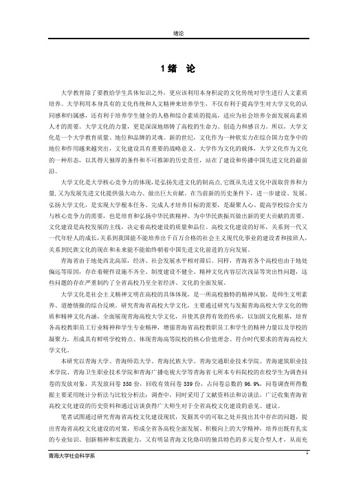 青海省高校大学文化建设