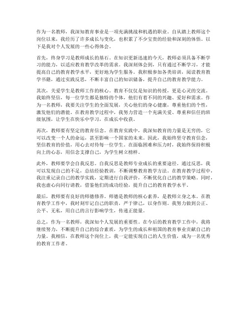 教师个人发展体悟心得体会