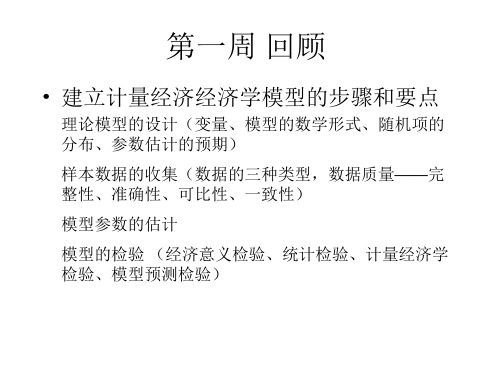 建立计量经济经济学模型的步骤和要点