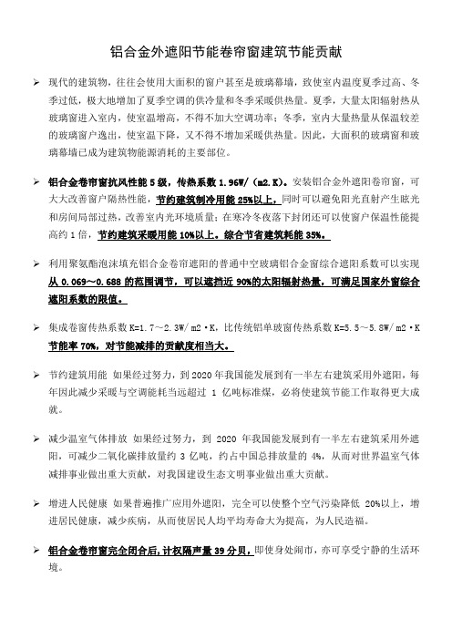 铝合金卷帘建筑节能贡献
