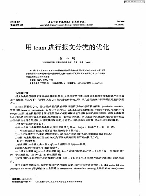 用tcam进行报文分类的优化