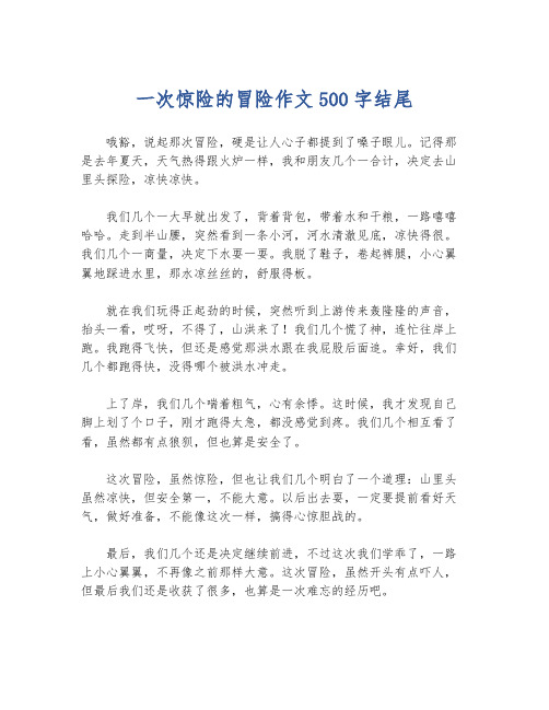 一次惊险的冒险作文500字结尾