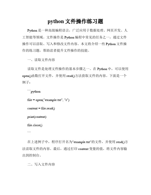 python文件操作练习题