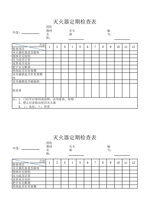 消防器材定期检查表