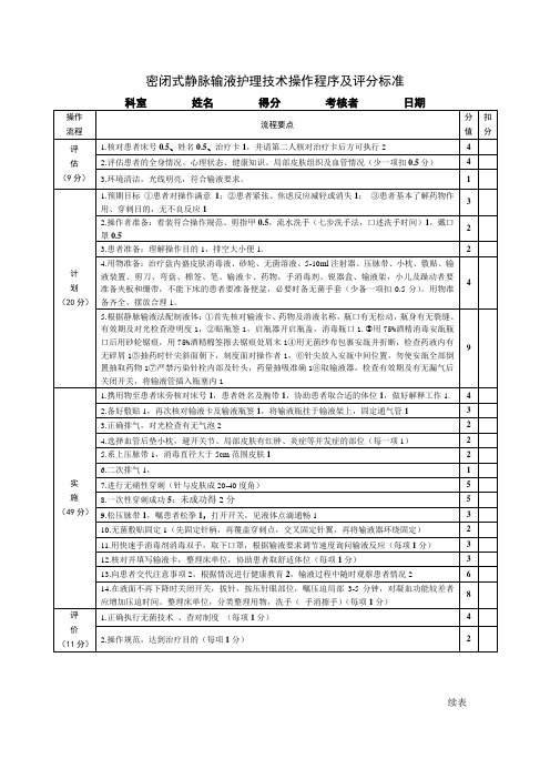 密闭式静脉输液护理技术操作