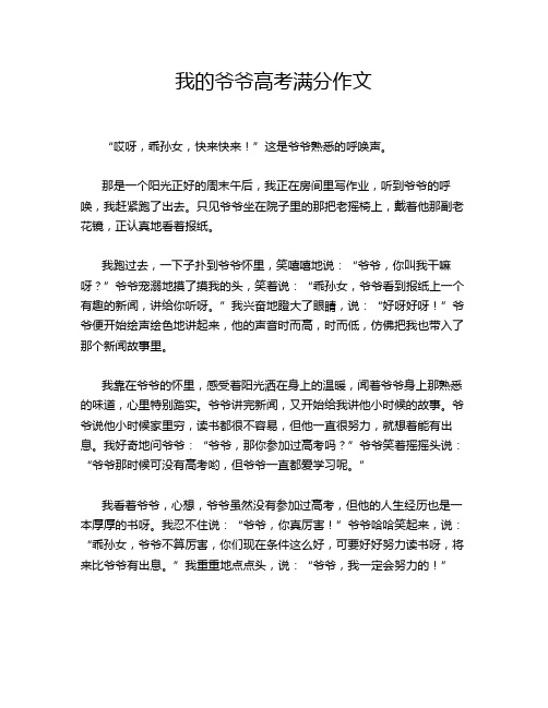 我的爷爷高考满分作文