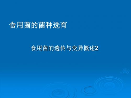 食用菌生产技术 遗传育种概述2讲