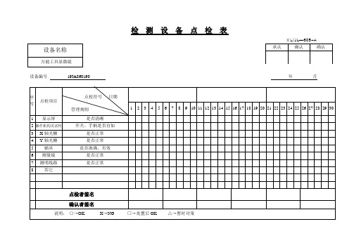机械设备点检表