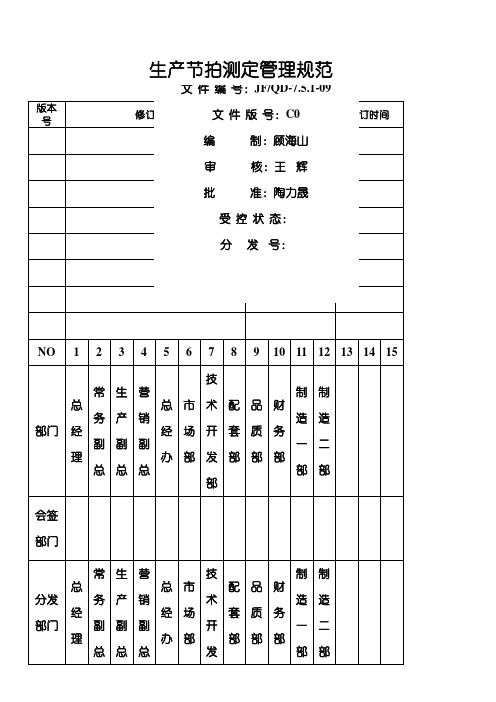 生产节拍测定管理规范