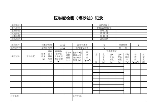 压实度检测表