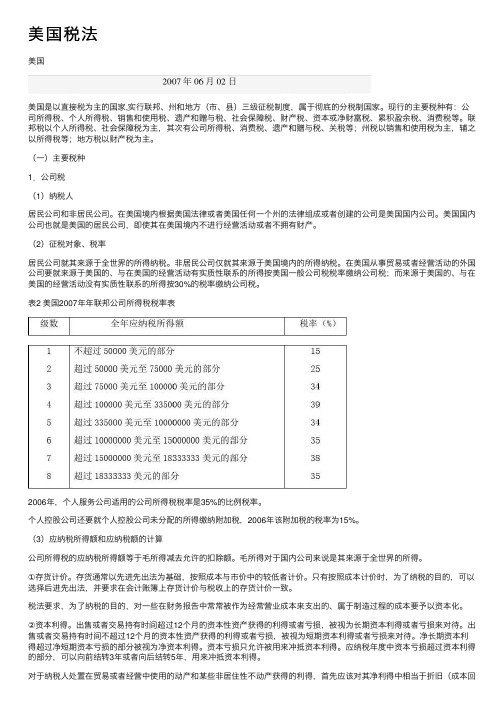 美国税法——精选推荐