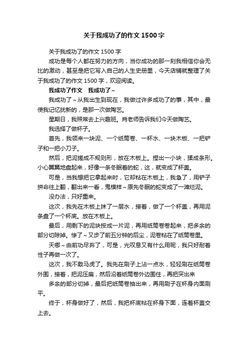 关于我成功了的作文1500字