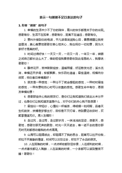 表示一句谢谢不足以表达的句子