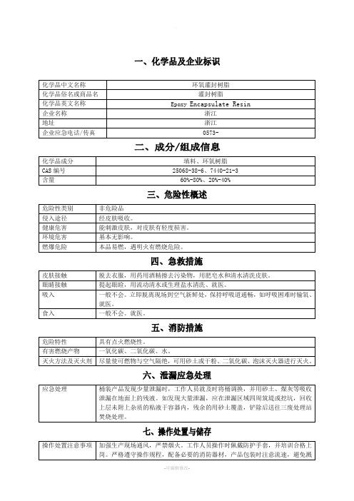 环氧树脂(MSDS)