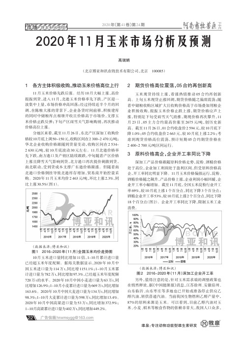 2020年11月玉米市场分析及预测